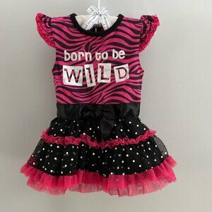 Baby Glam Ruffle Polka Dot Onesie Bodysuit Dress
